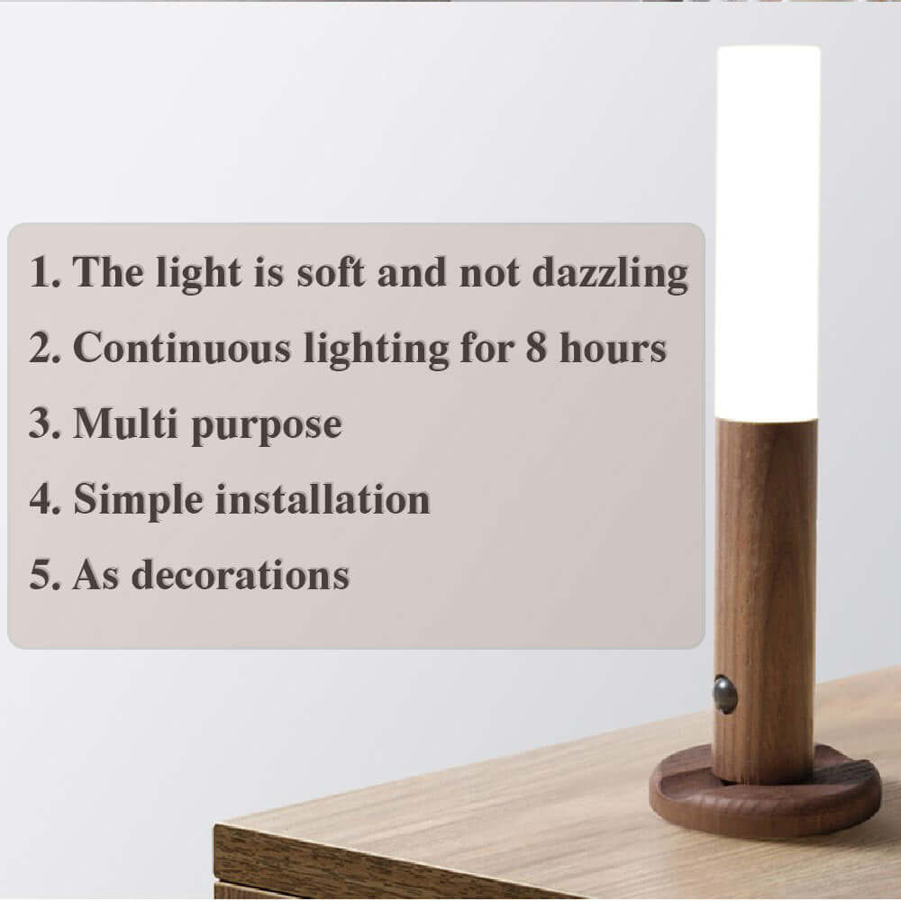 Auto LED magnetic USB night light with warm glow, easy installation, and multi-purpose design.
