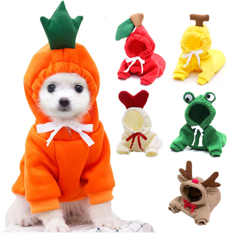 Dog Winter Clothes for Small Dogs Cute Fruit Hoodie