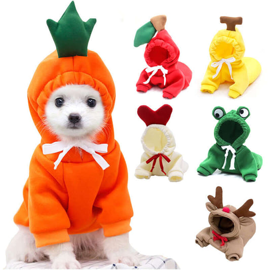 Dog Winter Clothes for Small Dogs Cute Fruit Hoodie