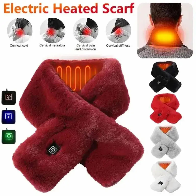 USB Heated Neck Wrap Scarf 3 Gear Pain Relief Warmer