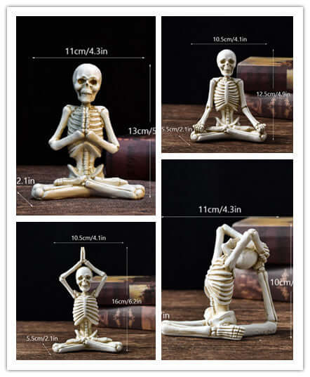  Halloween Horror Desktop Ornaments Skeleton in vintage white