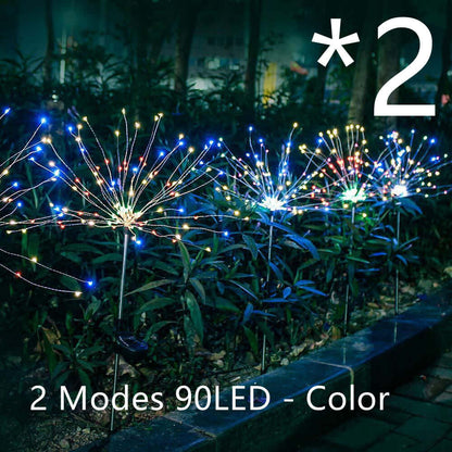 Solar Fireworks Lights Christmas Outdoor Decoration