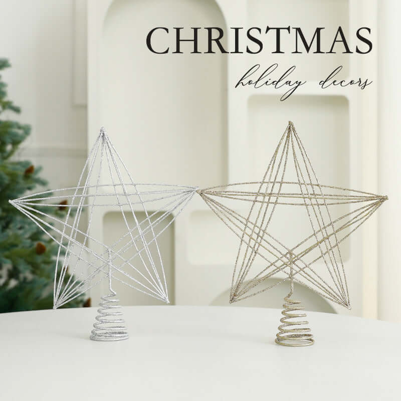Eight Awn Star Champagne Christmas Decoration Ornaments