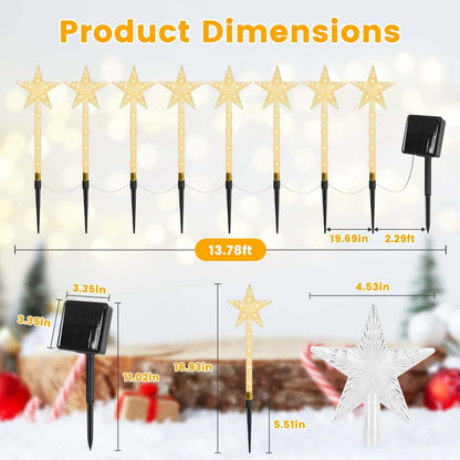 Christmas Solar Stake Lights 8Pack Star Path Lights