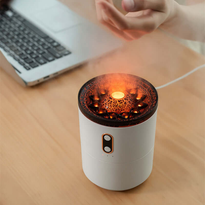 Volcano Flame Diffuser  Essential Oil Humidifier & LED