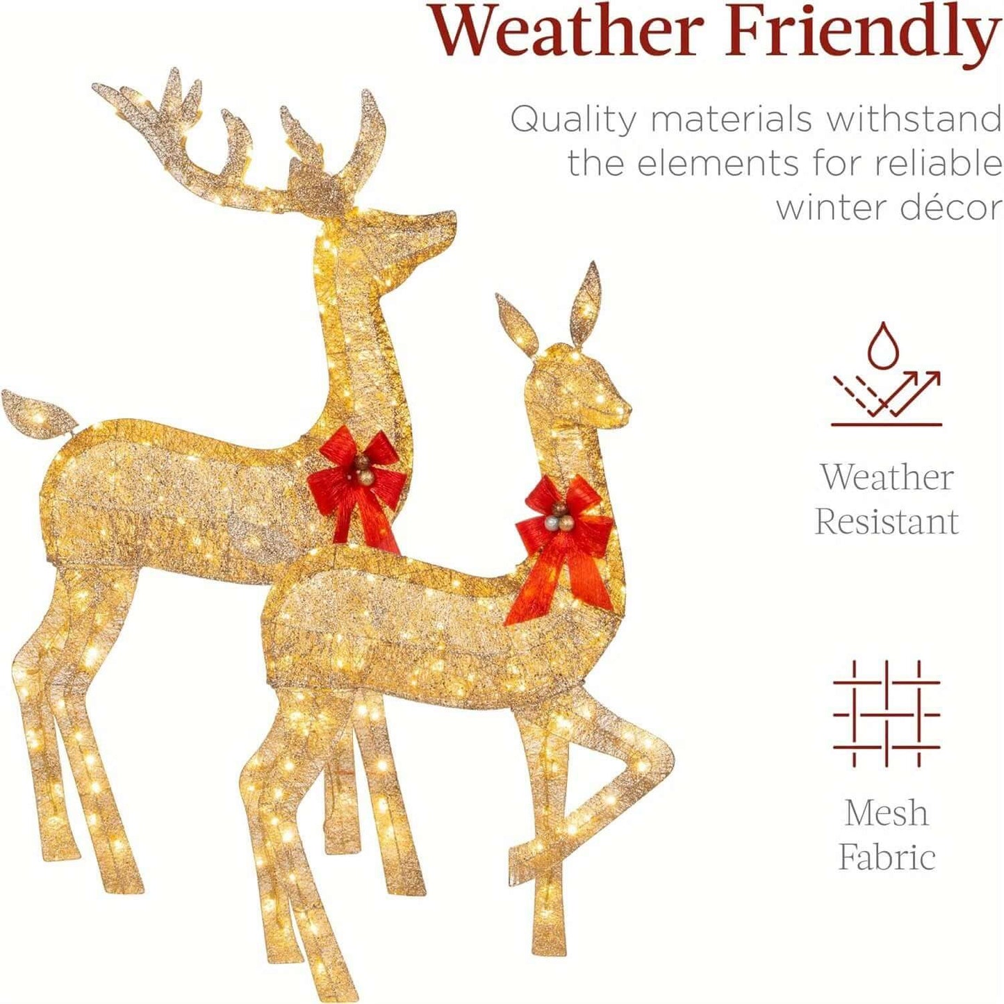Golden Christmas Reindeer Decorations
