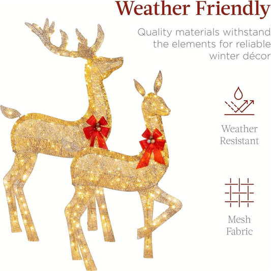 Golden Christmas Reindeer Decorations