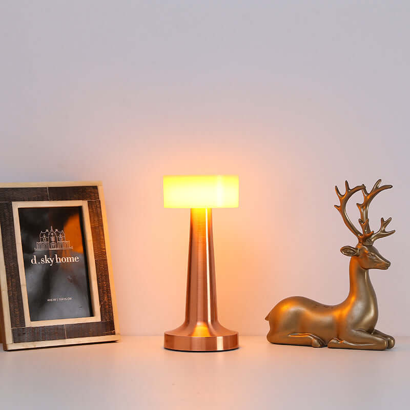 Space silver hardware desk lamp with three-color dimming