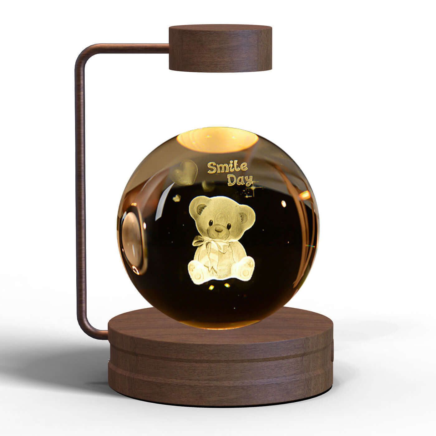 Cosmic Dinosaur Crystal Ball Night Light for Bedroom, USB Powered Warm Bedside Lamp
