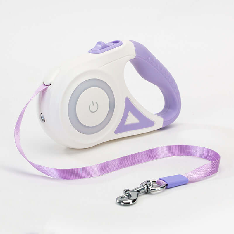 Retractable dog leash with comfortable grip for walking pets outdoors
