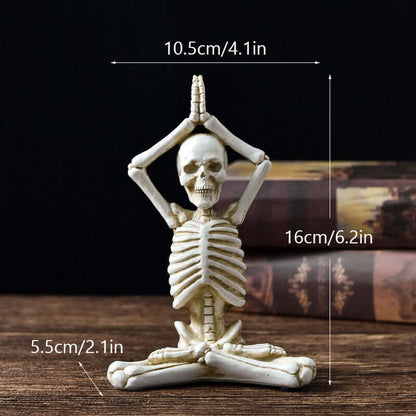  Halloween Horror Desktop Ornaments Skeleton in vintage white