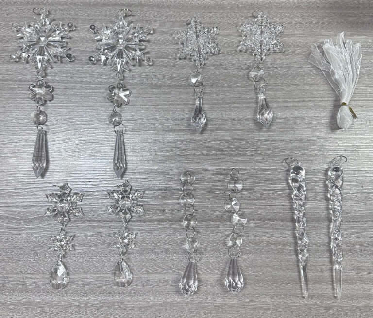 10pcs acrylic Christmas tree hanging ornaments