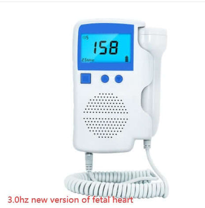 Fetal heartbeat monitor with 2.5MHz probe and LCD display for home use
