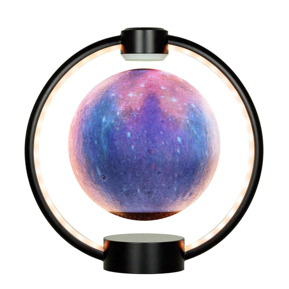Maglev Moon Light with 3D stereo sound and colorful glare. A DIY Bluetooth lamp that floats and spins—perfect for mood lighting or a unique gift.