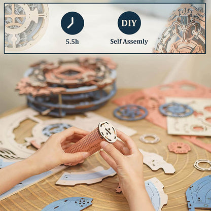 Robotime ROKR 3D Wooden Puzzle Wall Clock for Kids