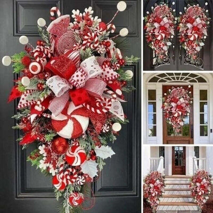 Christmas Wreath Candy Upside Down Tree Garland 