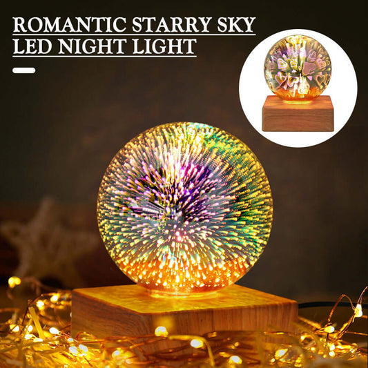 Crystals Ball Night Light USB 3D Firework Christmas Decor