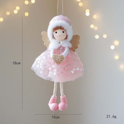 Christmas Winter Mesh Angel Big Eyes Girl Pendant