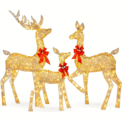 Golden Christmas Reindeer Decorations