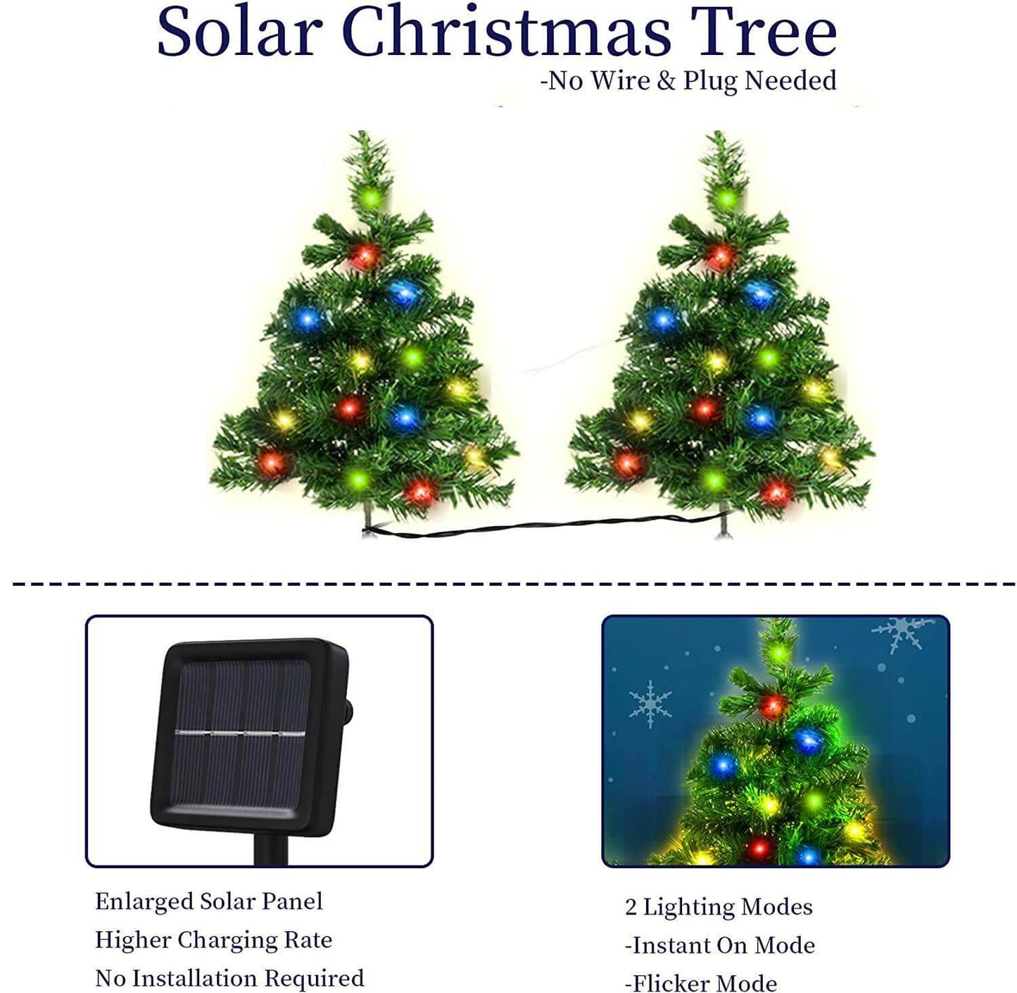 Waterproof solar Christmas lights for backyard