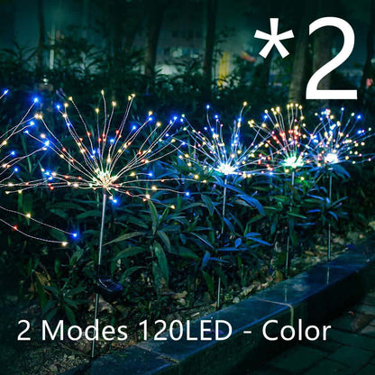 Solar Fireworks Lights Christmas Outdoor Decoration