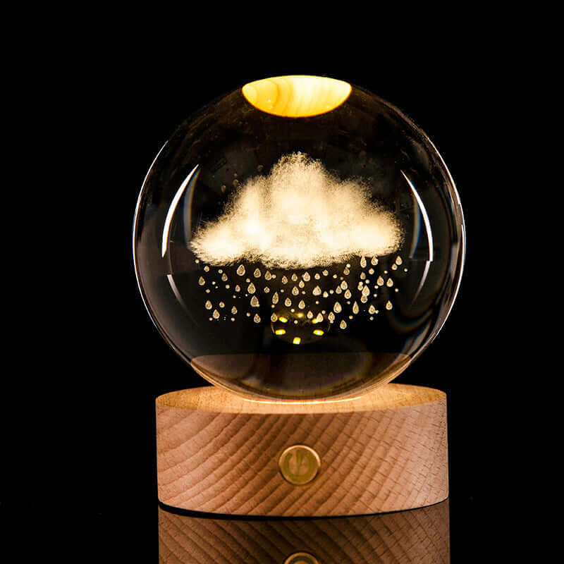 Luminous Galaxy Crystal Ball  3D Laser Carved Decor