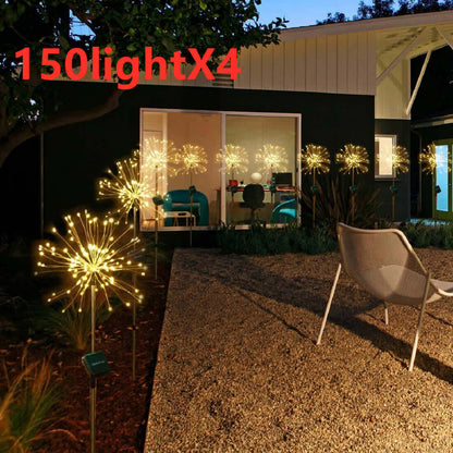 Solar Fireworks Lights Christmas Outdoor Decoration