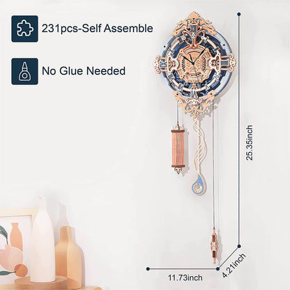 Robotime ROKR 3D Wooden Puzzle Wall Clock for Kids