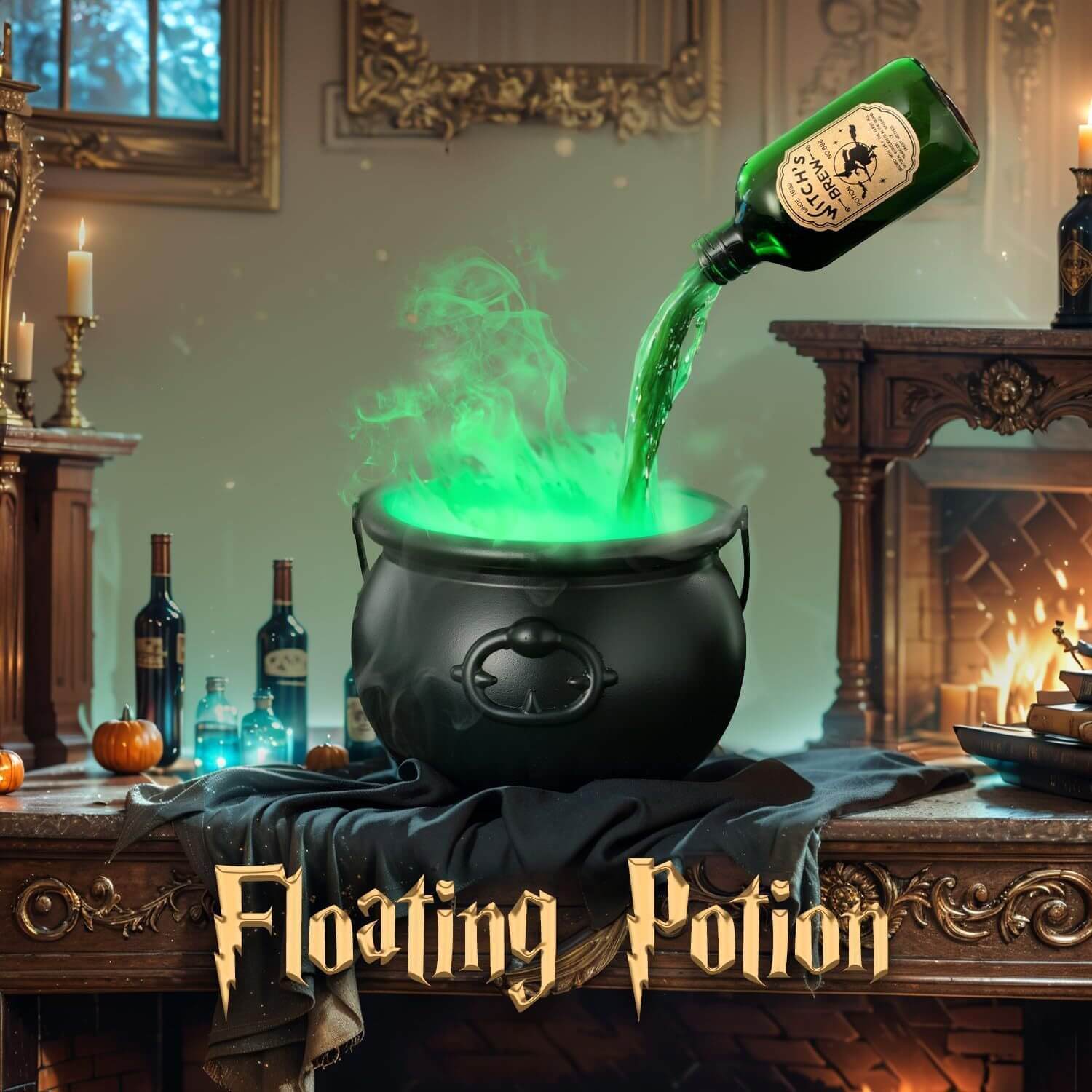 Halloween Black Wizard Bowl Magic Float Bottle 