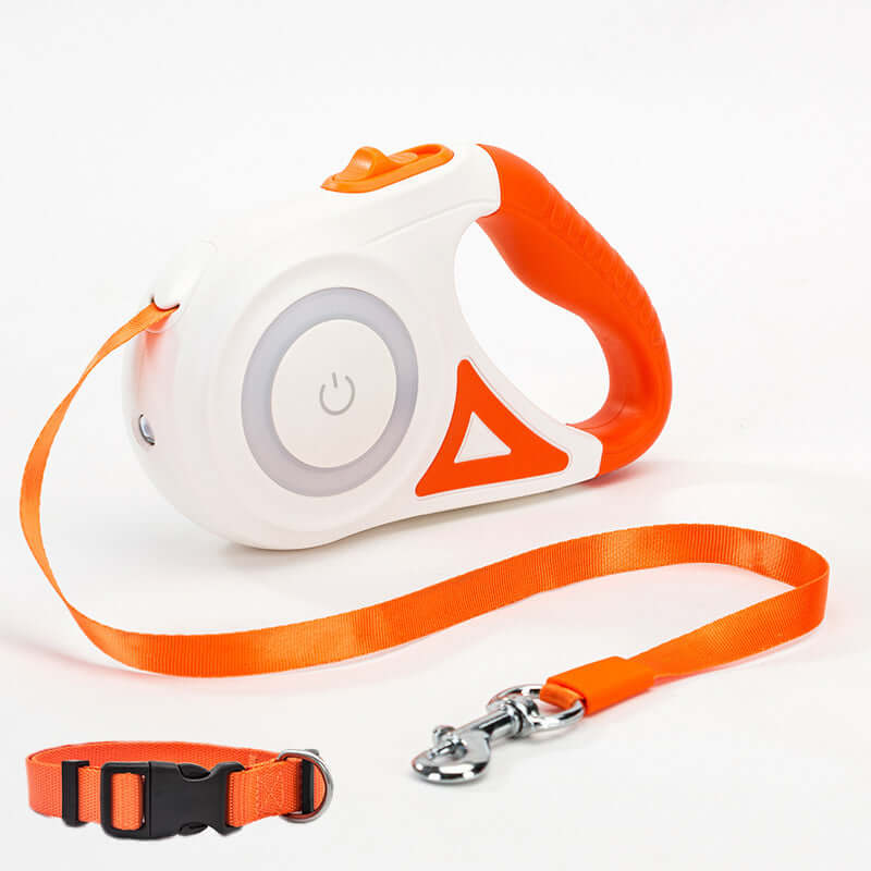 Retractable dog leash with comfortable grip for walking pets outdoors