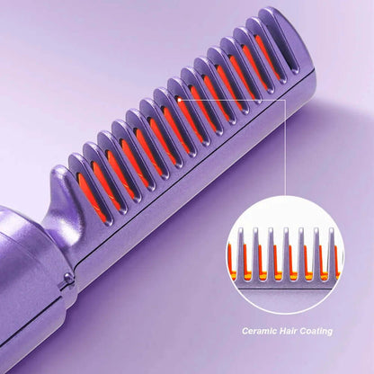 Professional Wireless Hair Straightener Curler Comb Heating