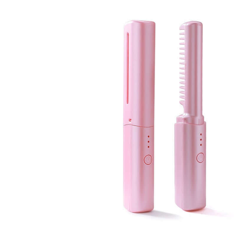 Professional Wireless Hair Straightener Curler Comb Heating