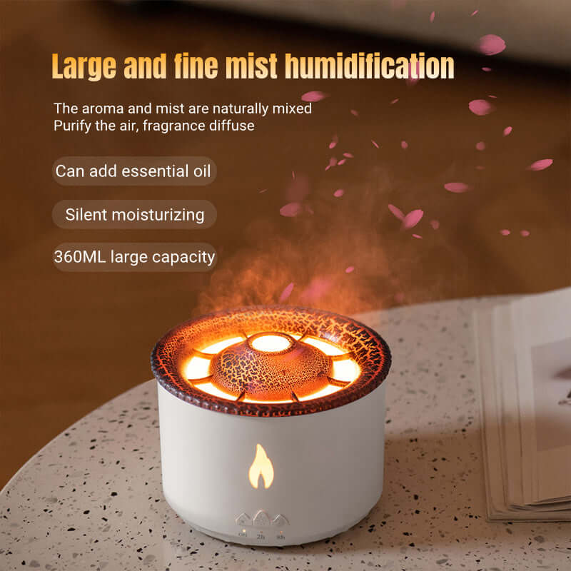 Volcano Flame Diffuser  Essential Oil Humidifier & LED