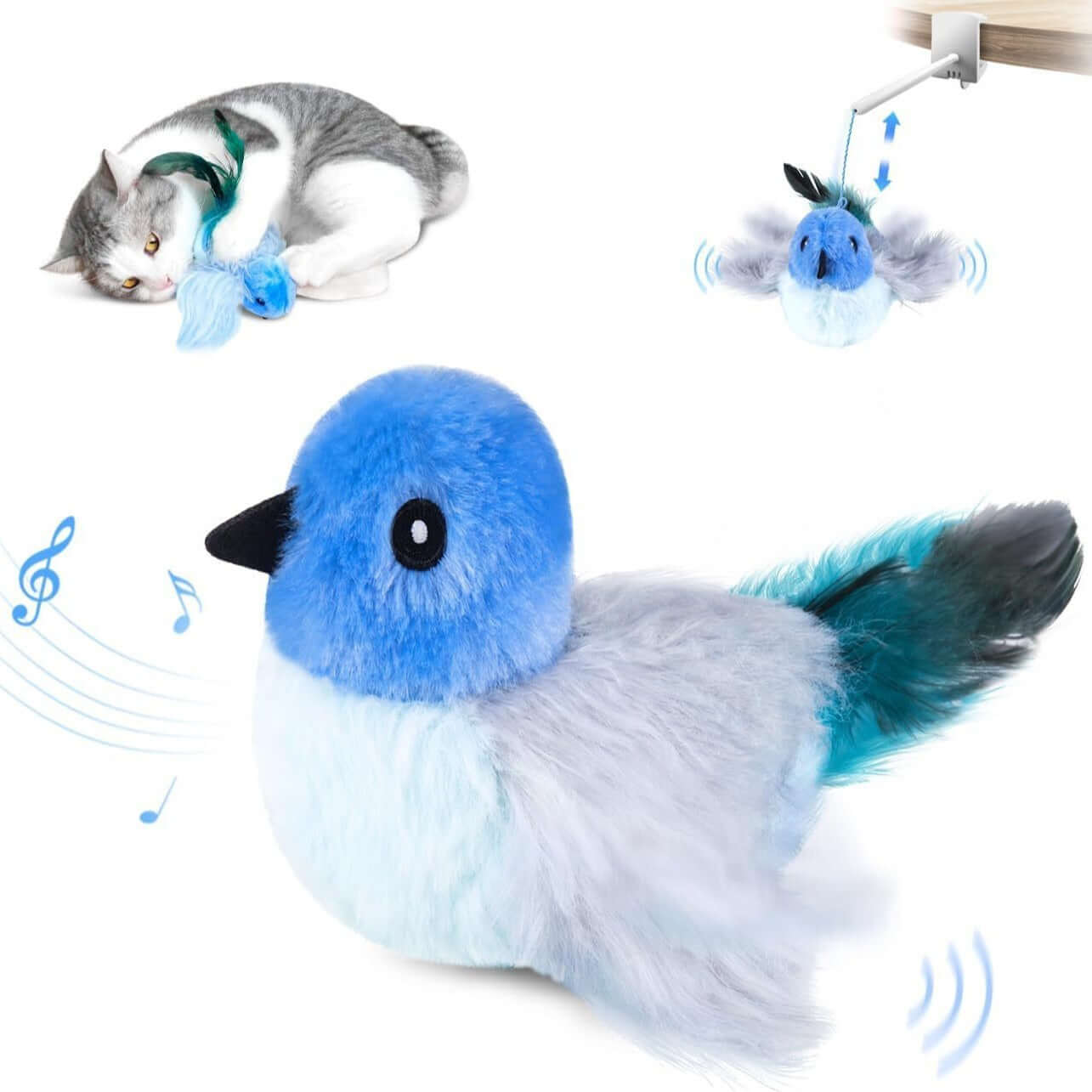Cat Toy USB Rechargeable Electronic Pet Toys Flapping Bird