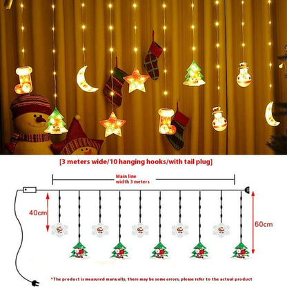 Painted Christmas Curtain Lights Layout Rubber-Covered