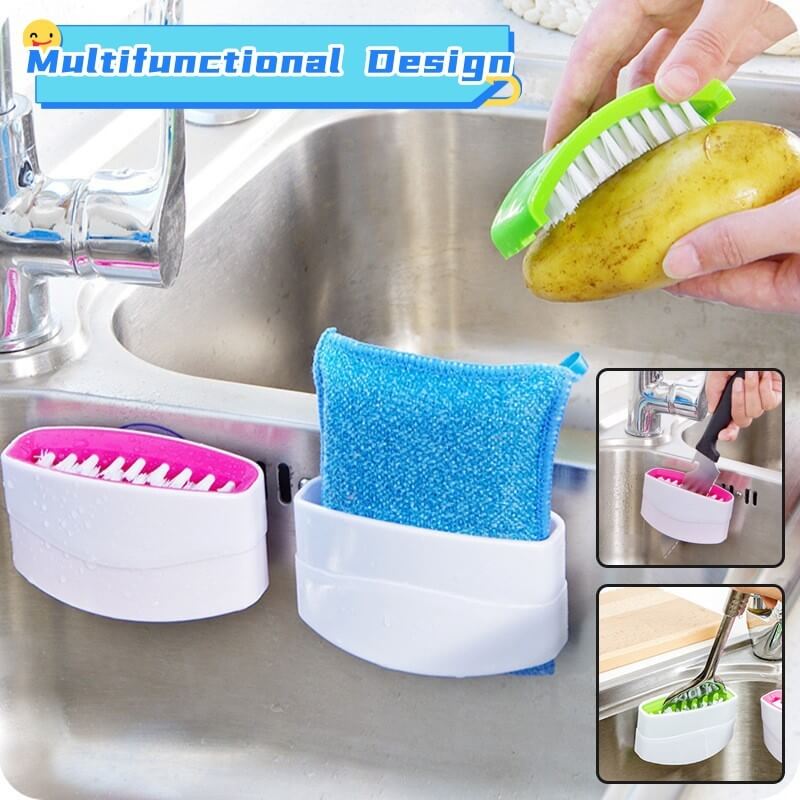 3pcs Kitchen Cleaning Brush Suction Cup for Chopsticks Forks
