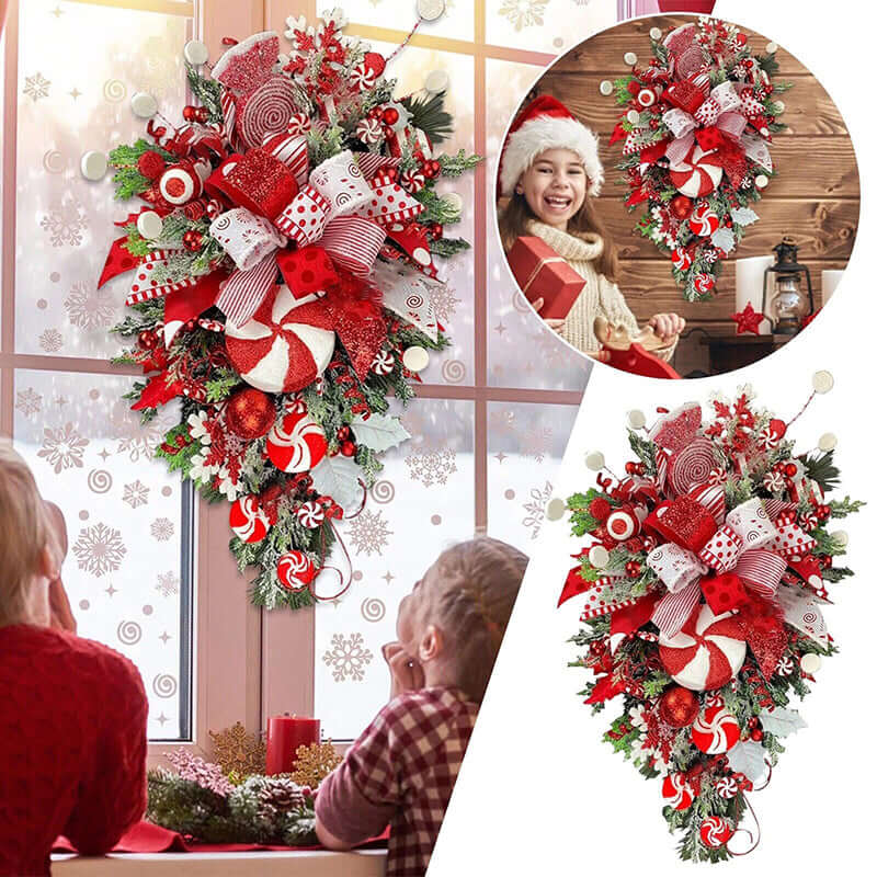 Christmas Wreath Candy Upside Down Tree Garland 