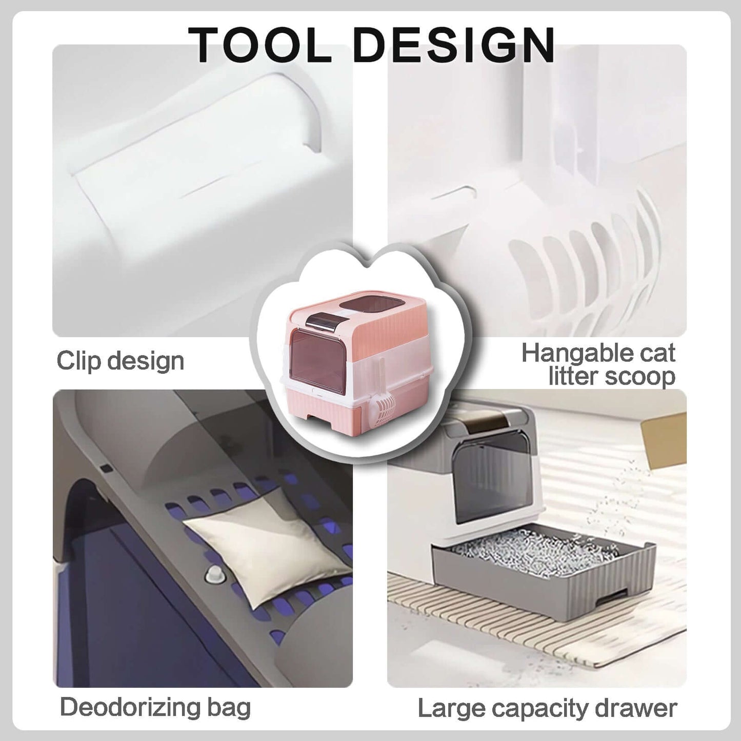 Large Cat Litter Box Easy Clean & Leak Proof
