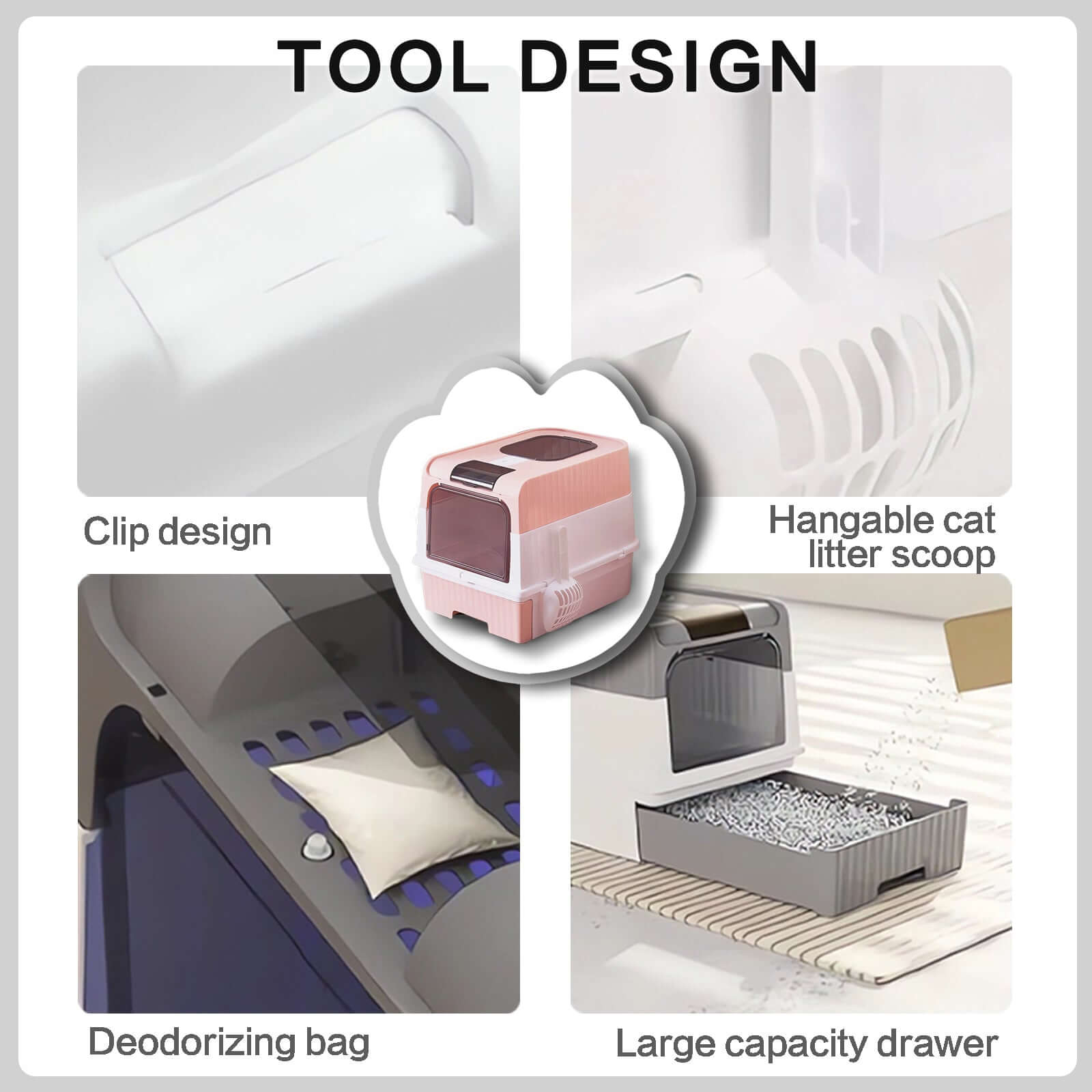 Large Cat Litter Box Easy Clean & Leak Proof