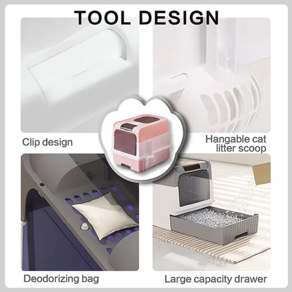 Large Cat Litter Box Easy Clean & Leak Proof