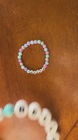 Pet Beaded Name Collar With Bracelet Set Custom Dog Collar