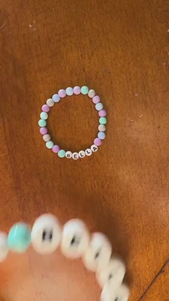 Pet Beaded Name Collar With Bracelet Set Custom Dog Collar