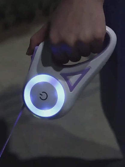 Retractable dog leash with comfortable grip for walking pets outdoors