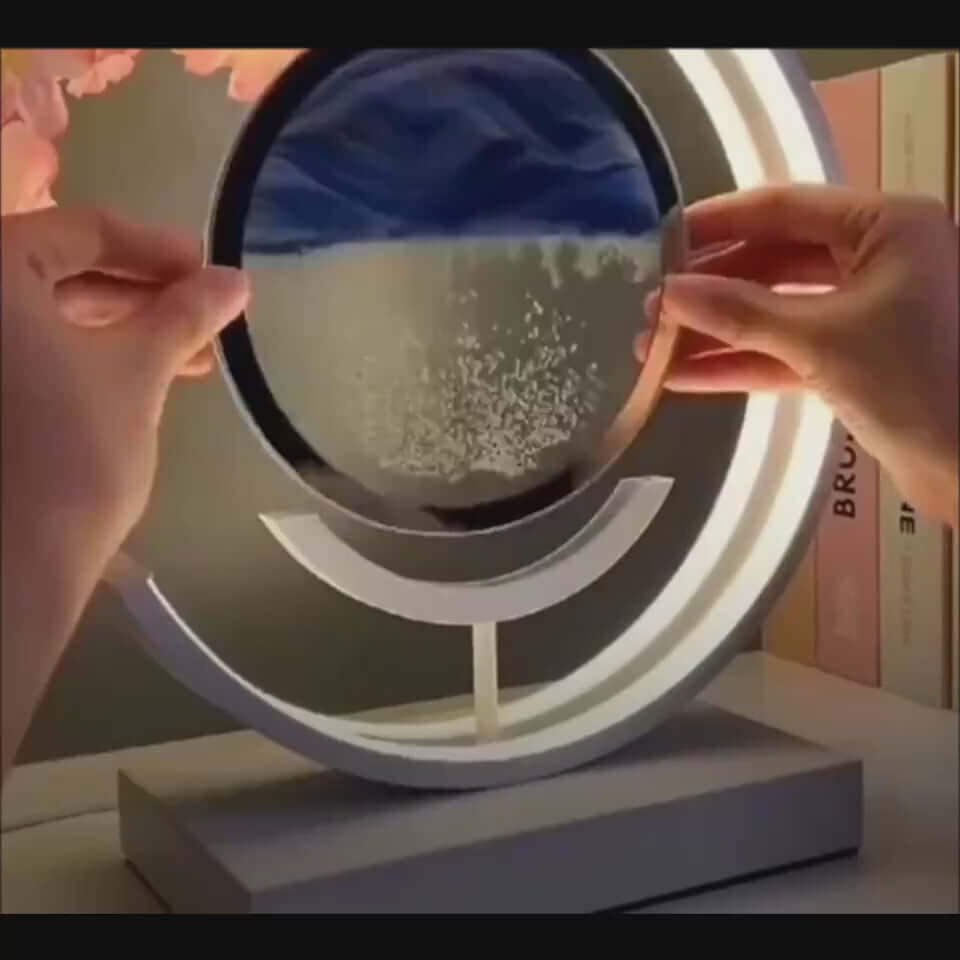 Chinese Style Decorative Glass Hourglass Table Lamp