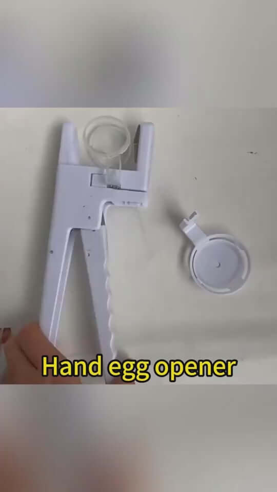 Handheld egg opener tool, easy egg cracker designed for smooth shell removal and efficient egg extraction.
