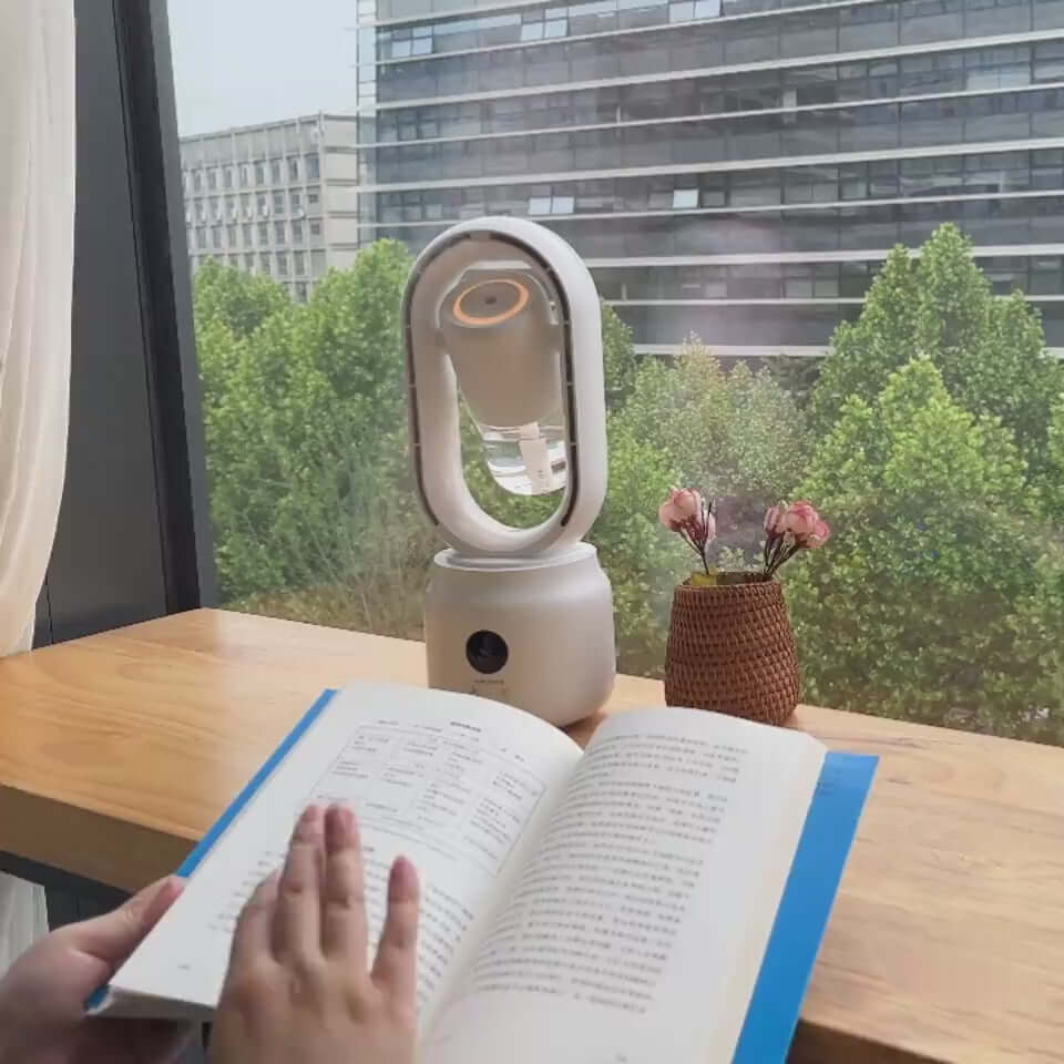 Summer Water Cooled Spray Mist Electric Fan USB Rechargeable Portable Wireless Air Humidifier Bladeless Ventilator Table Fan