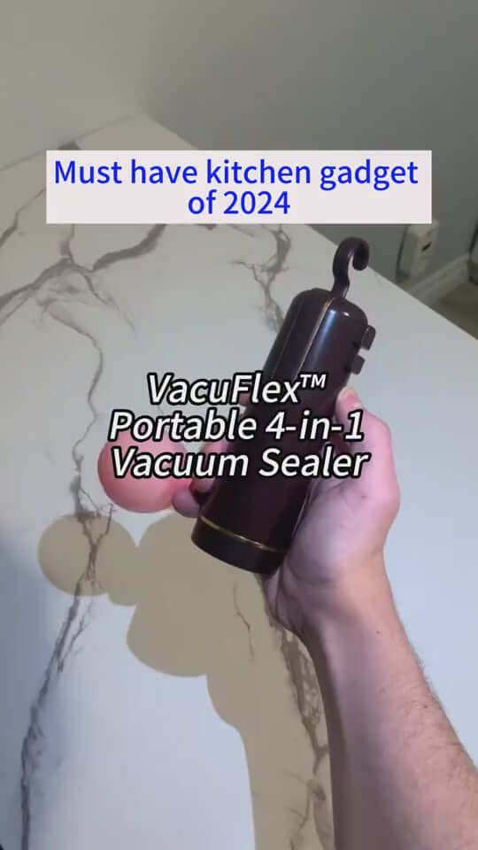 4-in-1 portable electric vacuum sealer for preserving food freshness, featuring easy-to-use design and multifunctional functions.